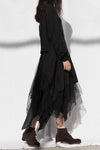 Marc Le Bihan 2590 Collection of Triple Tulle Silk Skirts Handmade in France MLB-2590-HEI Black